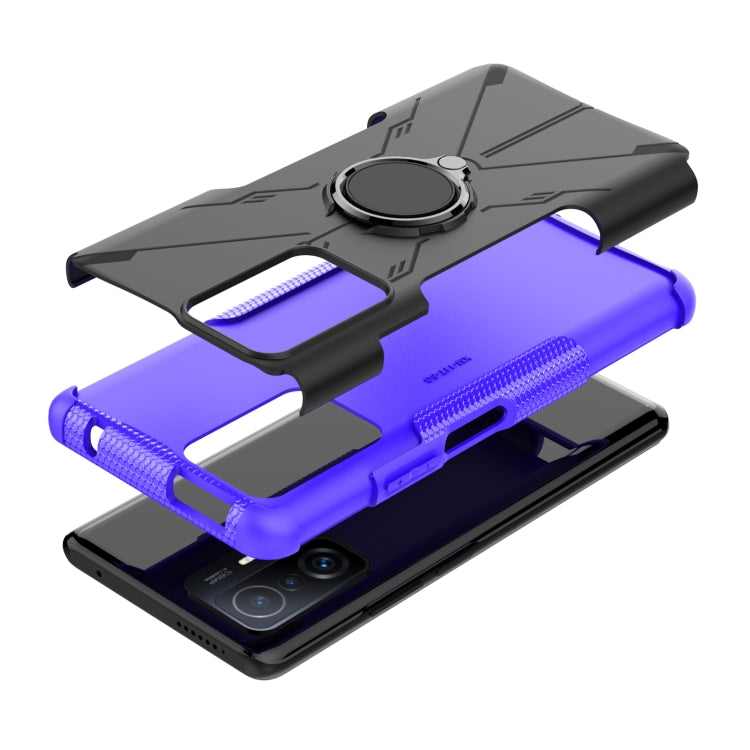 For Xiaomi 11T Armor Bear Shockproof PC + TPU Phone Case with Ring Holder