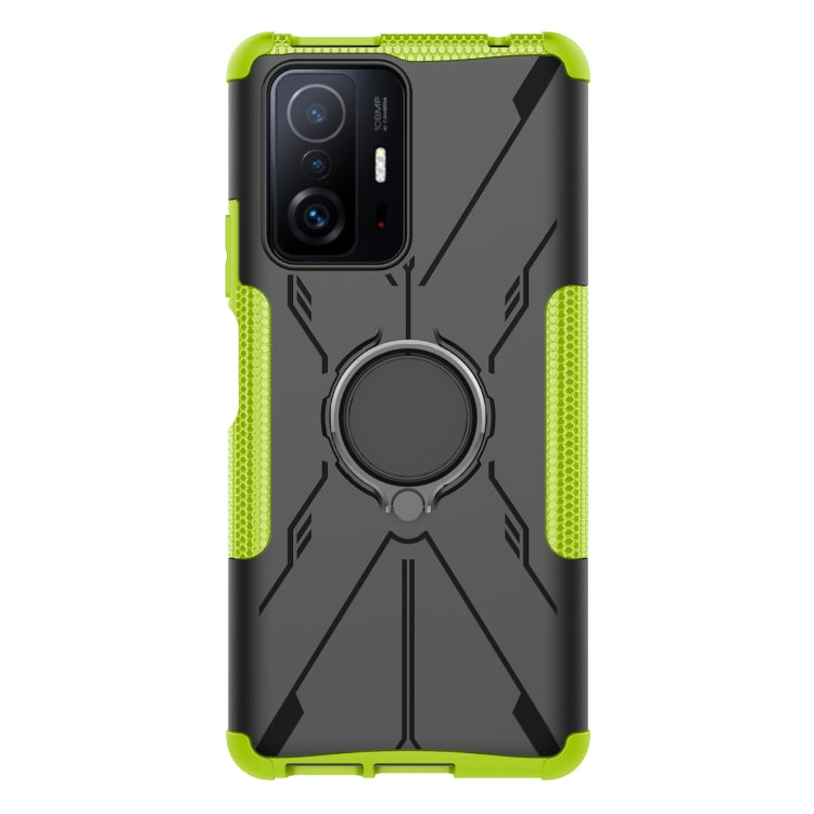 For Xiaomi 11T Armor Bear Shockproof PC + TPU Phone Case with Ring Holder