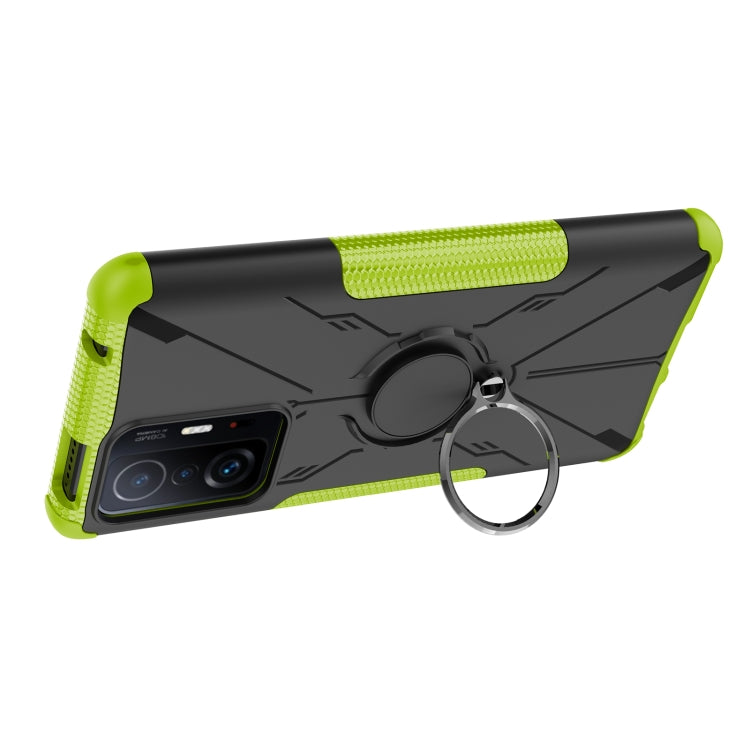 For Xiaomi 11T Armor Bear Shockproof PC + TPU Phone Case with Ring Holder