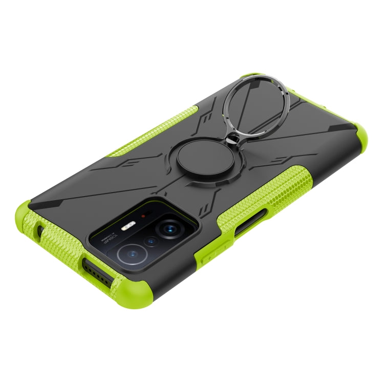 For Xiaomi 11T Armor Bear Shockproof PC + TPU Phone Case with Ring Holder