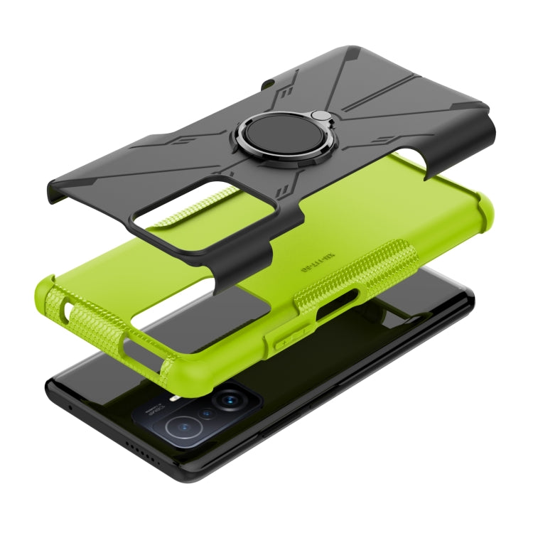 For Xiaomi 11T Armor Bear Shockproof PC + TPU Phone Case with Ring Holder