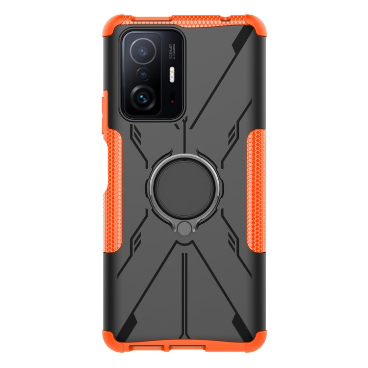 For Xiaomi 11T Armor Bear Shockproof PC + TPU Phone Case with Ring Holder