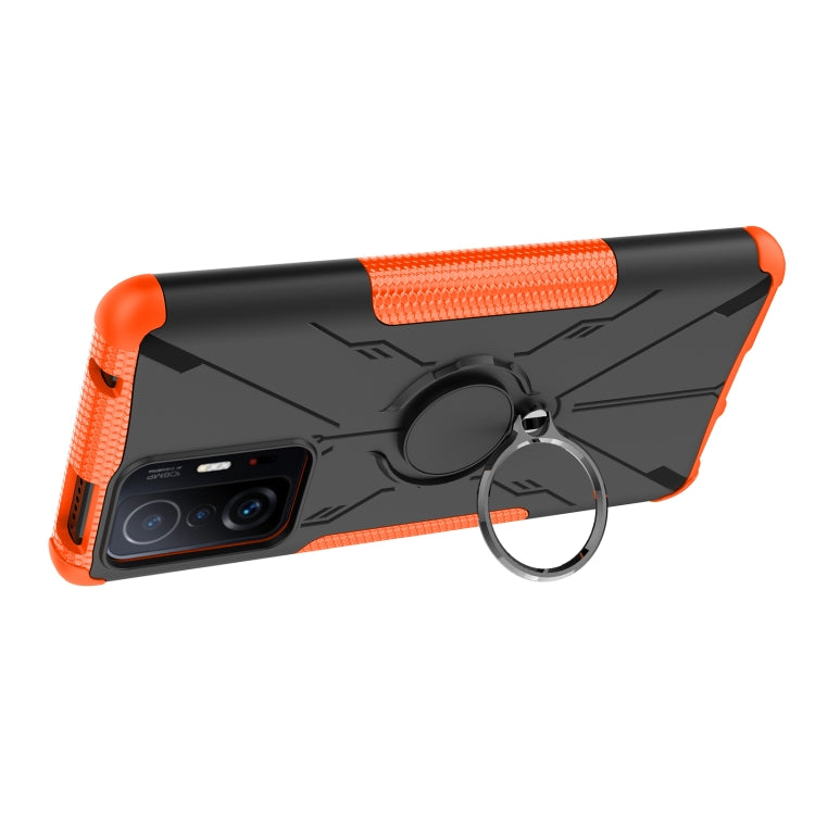 For Xiaomi 11T Armor Bear Shockproof PC + TPU Phone Case with Ring Holder