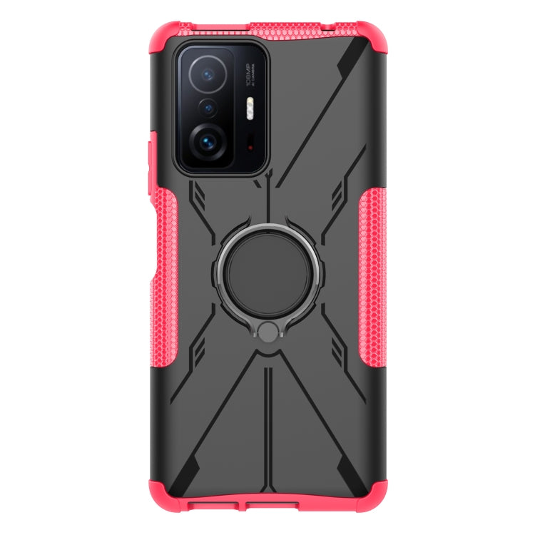 For Xiaomi 11T Armor Bear Shockproof PC + TPU Phone Case with Ring Holder