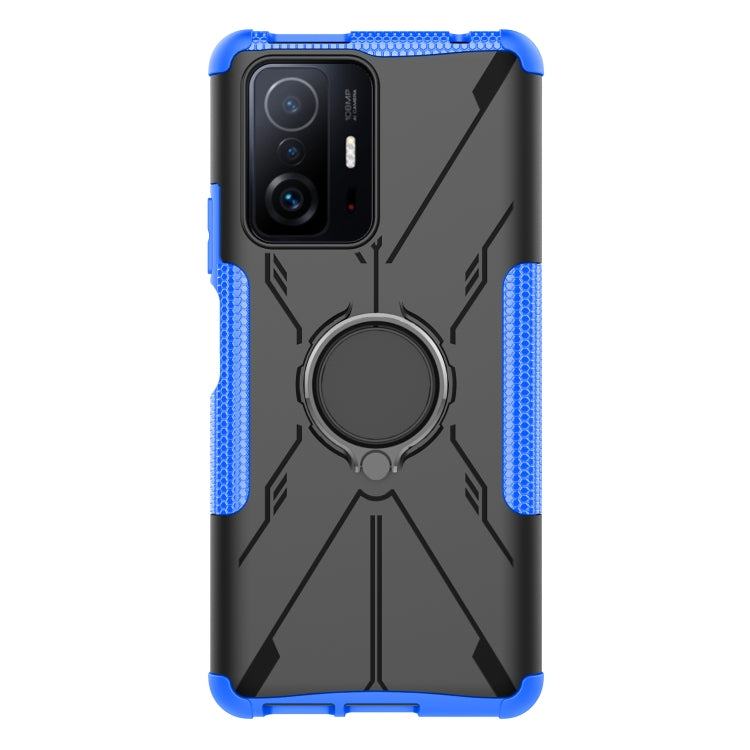 For Xiaomi 11T Armor Bear Shockproof PC + TPU Phone Case with Ring Holder