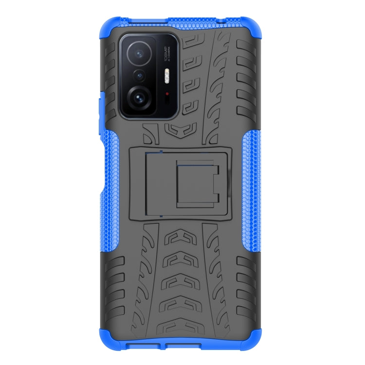 For Xiaomi Mi 11T Tire Texture TPU + PC Phone Case with Holder