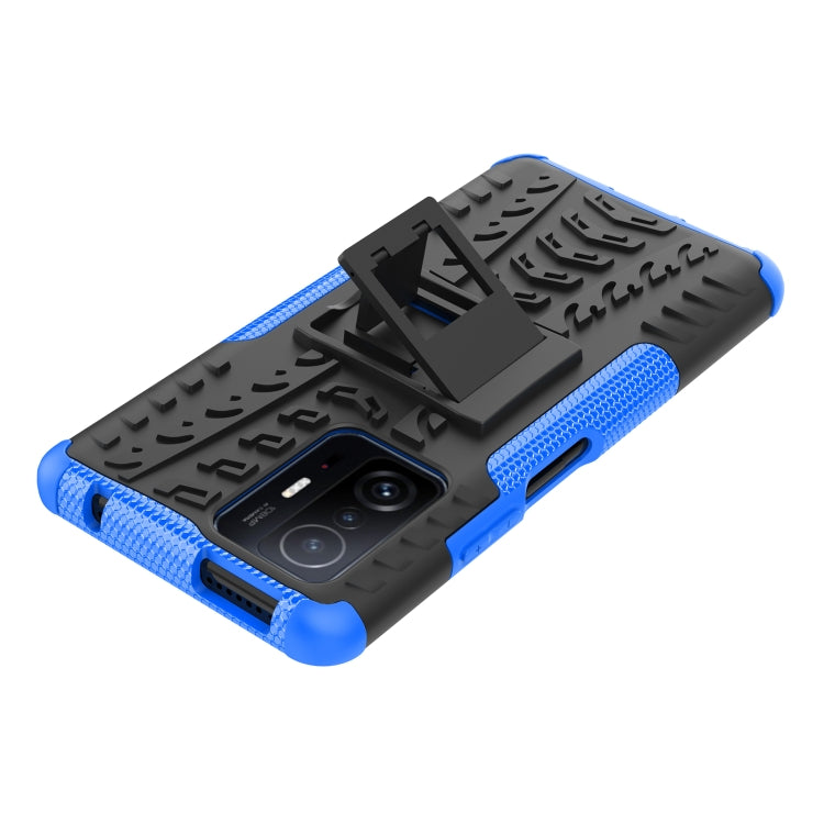 For Xiaomi Mi 11T Tire Texture TPU + PC Phone Case with Holder