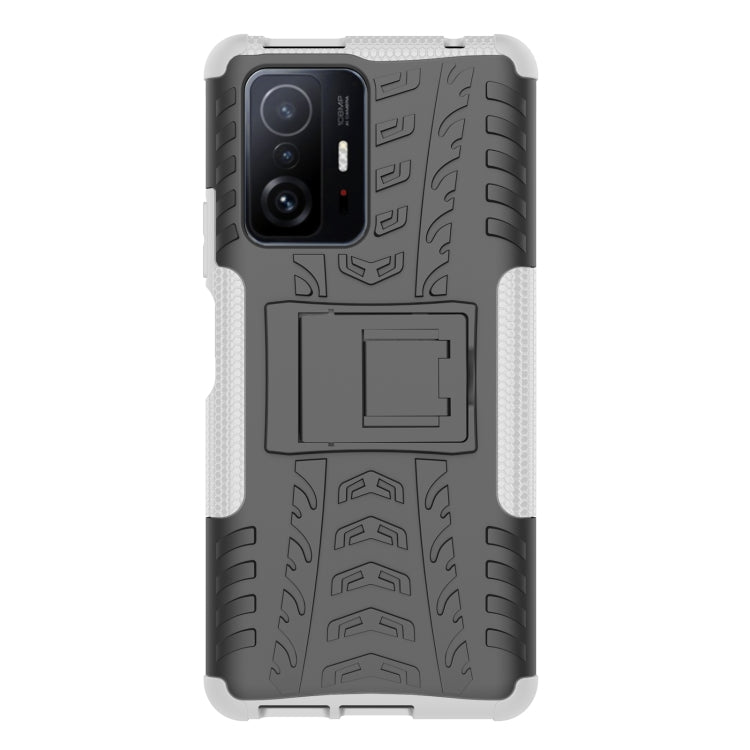 For Xiaomi Mi 11T Tire Texture TPU + PC Phone Case with Holder