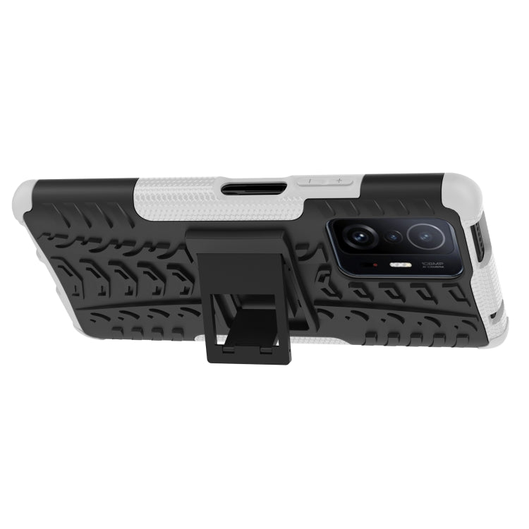 For Xiaomi Mi 11T Tire Texture TPU + PC Phone Case with Holder