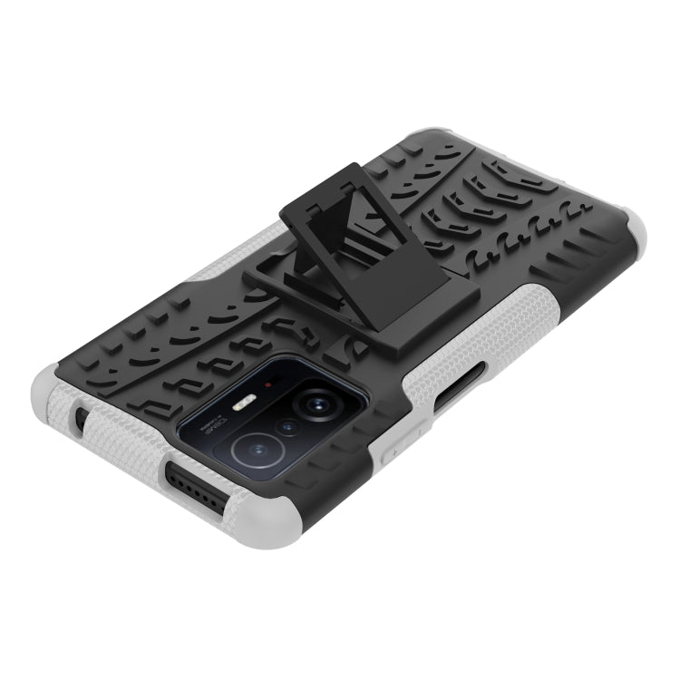 For Xiaomi Mi 11T Tire Texture TPU + PC Phone Case with Holder