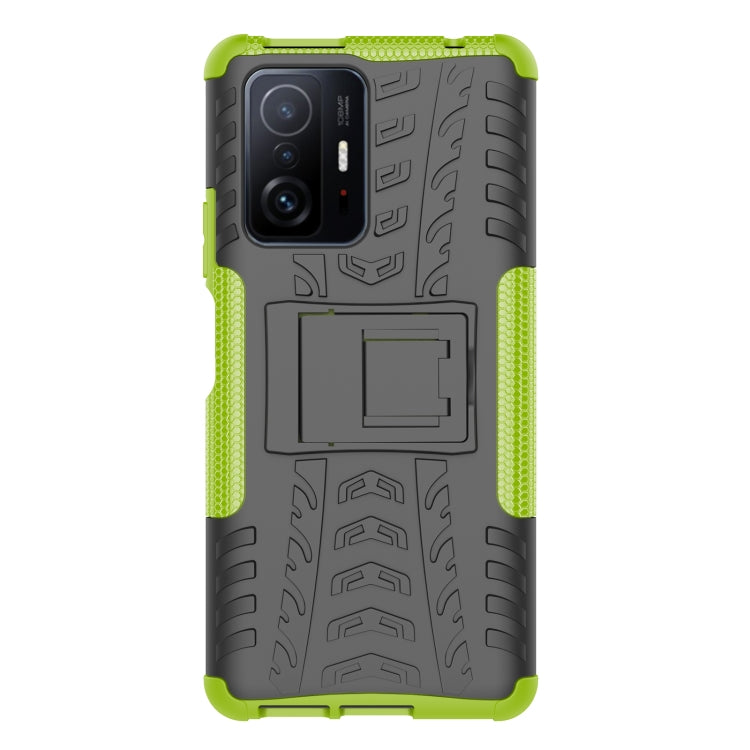 For Xiaomi Mi 11T Tire Texture TPU + PC Phone Case with Holder