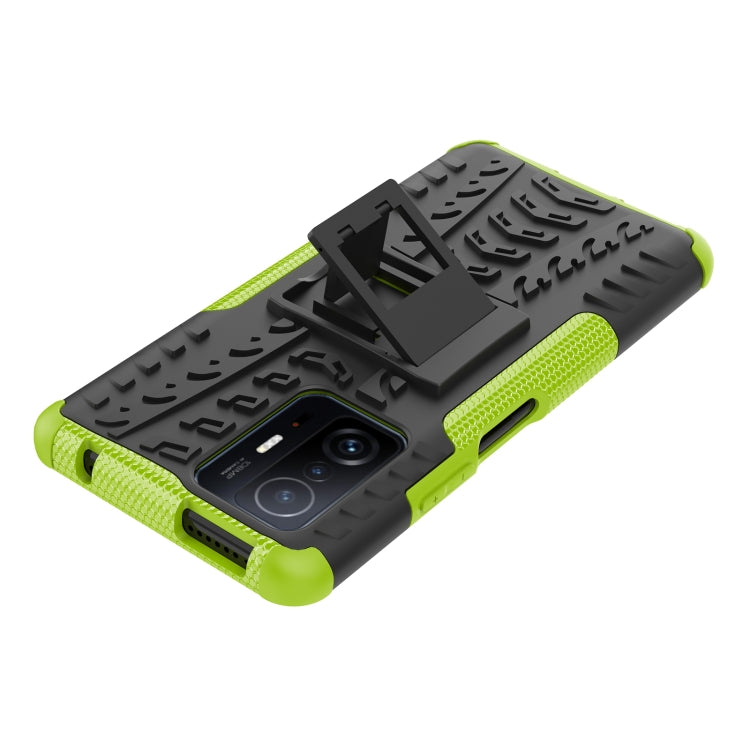 For Xiaomi Mi 11T Tire Texture TPU + PC Phone Case with Holder