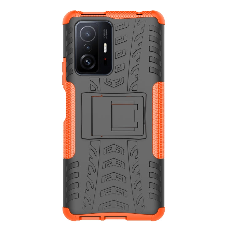 For Xiaomi Mi 11T Tire Texture TPU + PC Phone Case with Holder
