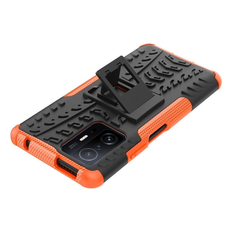 For Xiaomi Mi 11T Tire Texture TPU + PC Phone Case with Holder