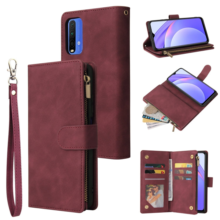 For Xiaomi Redmi Note 9 4G Multifunctional Phone Leather Case with Card Slot & Holder & Zipper Wallet & Photo Frame