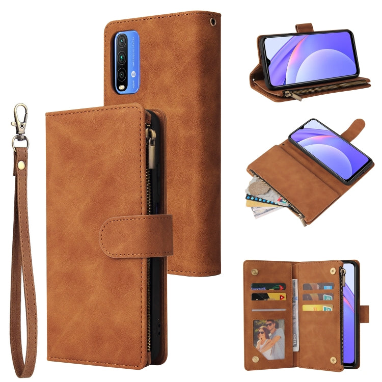 For Xiaomi Redmi Note 9 4G Multifunctional Phone Leather Case with Card Slot & Holder & Zipper Wallet & Photo Frame