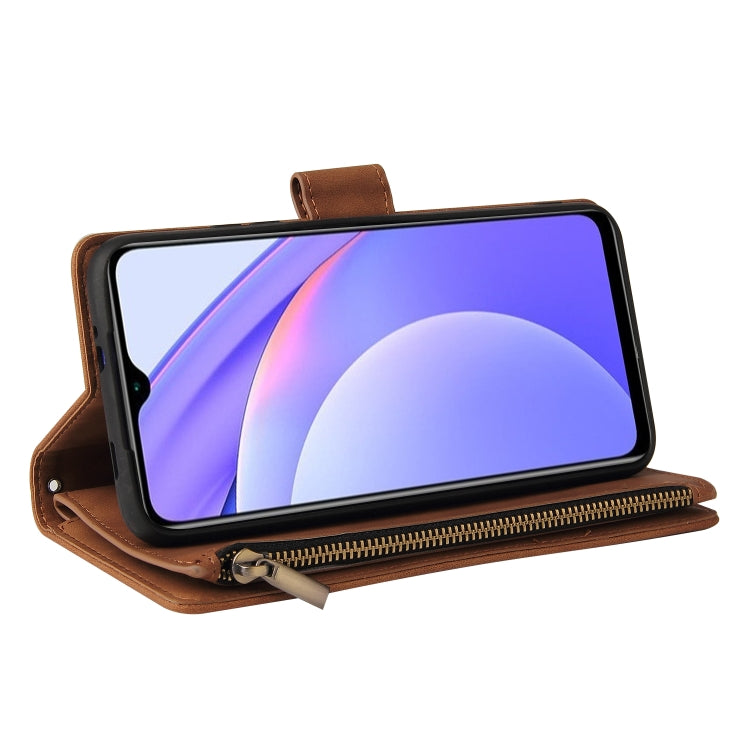 For Xiaomi Redmi Note 9 4G Multifunctional Phone Leather Case with Card Slot & Holder & Zipper Wallet & Photo Frame