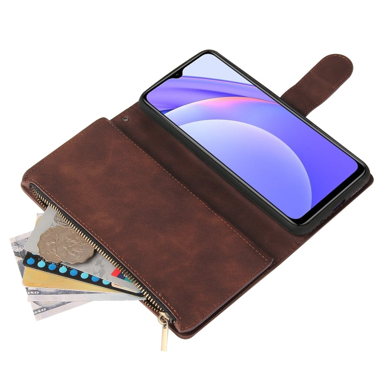 For Xiaomi Redmi Note 9 4G Multifunctional Phone Leather Case with Card Slot & Holder & Zipper Wallet & Photo Frame