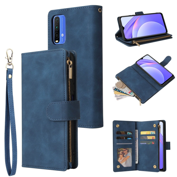 For Xiaomi Redmi Note 9 4G Multifunctional Phone Leather Case with Card Slot & Holder & Zipper Wallet & Photo Frame