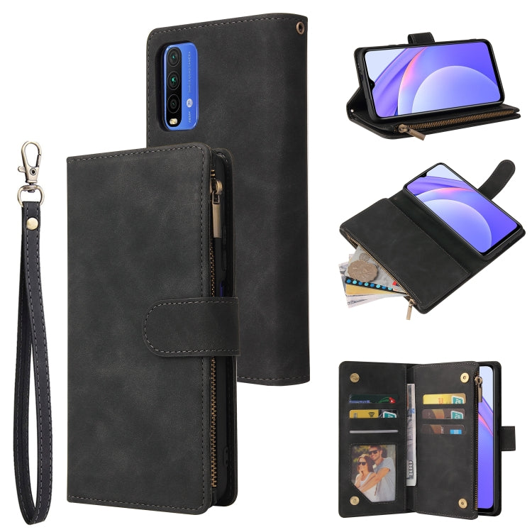 For Xiaomi Redmi Note 9 4G Multifunctional Phone Leather Case with Card Slot & Holder & Zipper Wallet & Photo Frame