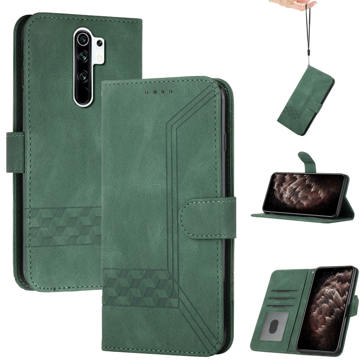 For Xiaomi Redmi 9 Cubic Skin Feel Flip Leather Phone Case