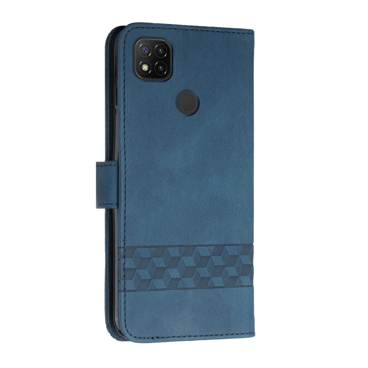 For Xiaomi Redmi 9C Cubic Skin Feel Flip Leather Phone Case
