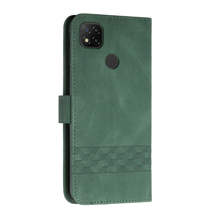 For Xiaomi Redmi 9C Cubic Skin Feel Flip Leather Phone Case