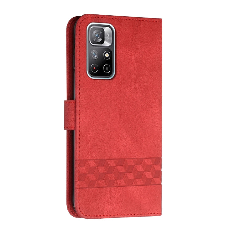 For Xiaomi Redmi 10 Cubic Skin Feel Flip Leather Phone Case