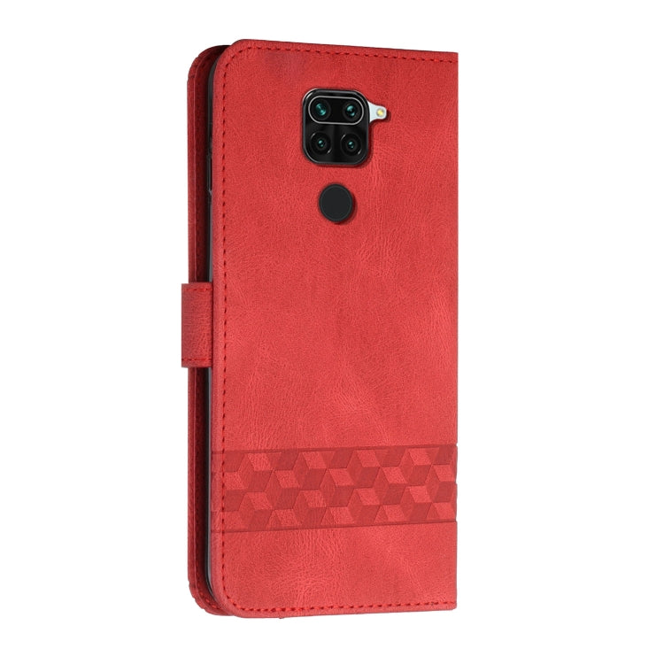 For Xiaomi Redmi Note 9 Cubic Skin Feel Flip Leather Phone Case
