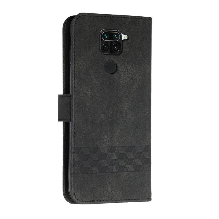 For Xiaomi Redmi Note 9 Cubic Skin Feel Flip Leather Phone Case