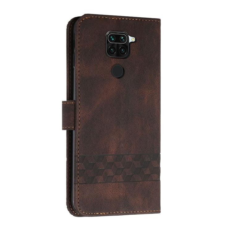 For Xiaomi Redmi Note 9 Cubic Skin Feel Flip Leather Phone Case
