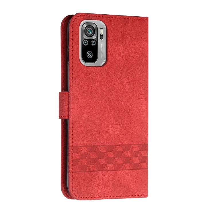 For Xiaomi Redmi Note 10 4G Cubic Skin Feel Flip Leather Phone Case