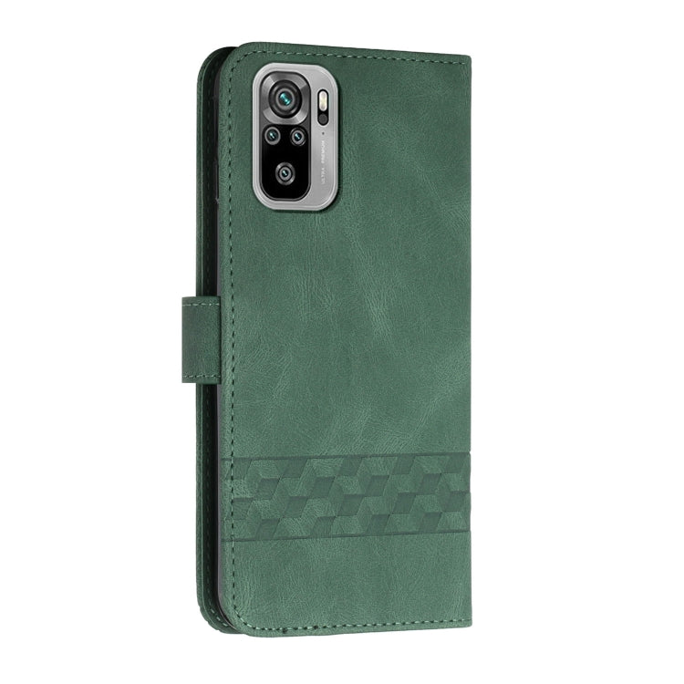 For Xiaomi Redmi Note 10 4G Cubic Skin Feel Flip Leather Phone Case