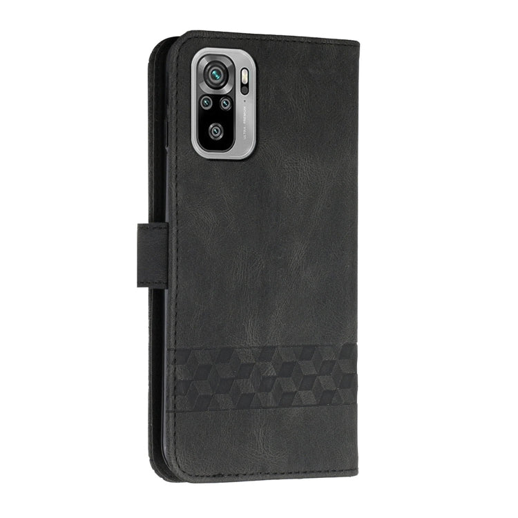 For Xiaomi Redmi Note 10 4G Cubic Skin Feel Flip Leather Phone Case