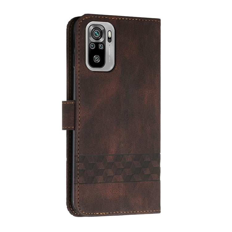 For Xiaomi Redmi Note 10 4G Cubic Skin Feel Flip Leather Phone Case