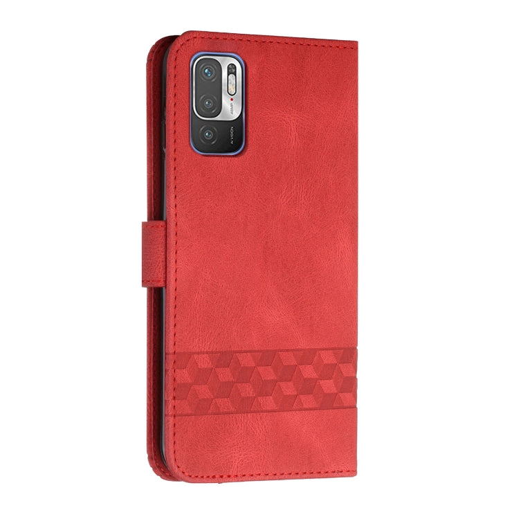 For Xiaomi Redmi Note 10 5G Cubic Skin Feel Flip Leather Phone Case
