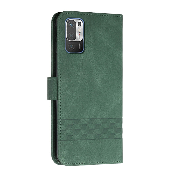 For Xiaomi Redmi Note 10 5G Cubic Skin Feel Flip Leather Phone Case