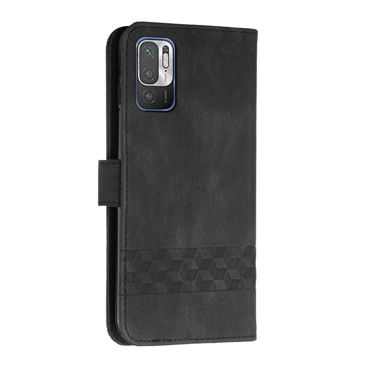 For Xiaomi Redmi Note 10 5G Cubic Skin Feel Flip Leather Phone Case