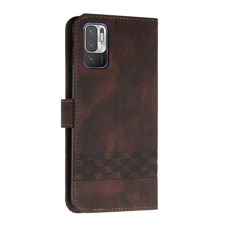 For Xiaomi Redmi Note 10 5G Cubic Skin Feel Flip Leather Phone Case