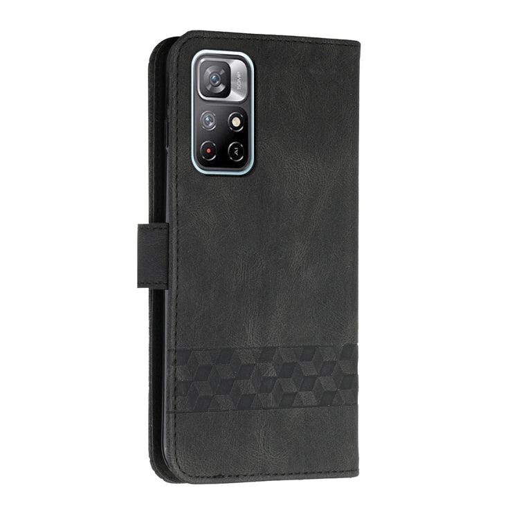 For Xiaomi Redmi Note 11 Cubic Skin Feel Flip Leather Phone Case