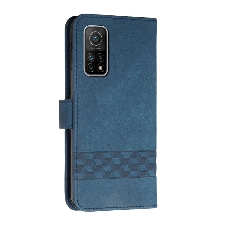 For Xiaomi Mi 10T 5G Cubic Skin Feel Flip Leather Phone Case