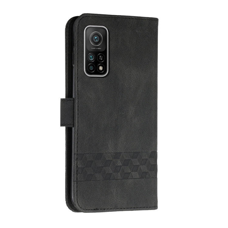 For Xiaomi Mi 10T 5G Cubic Skin Feel Flip Leather Phone Case