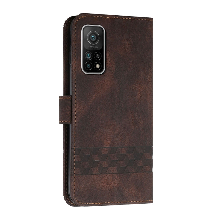 For Xiaomi Mi 10T 5G Cubic Skin Feel Flip Leather Phone Case