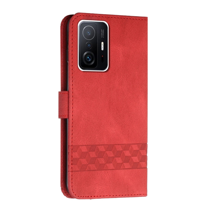 For Xiaomi Mi 11T Cubic Skin Feel Flip Leather Phone Case