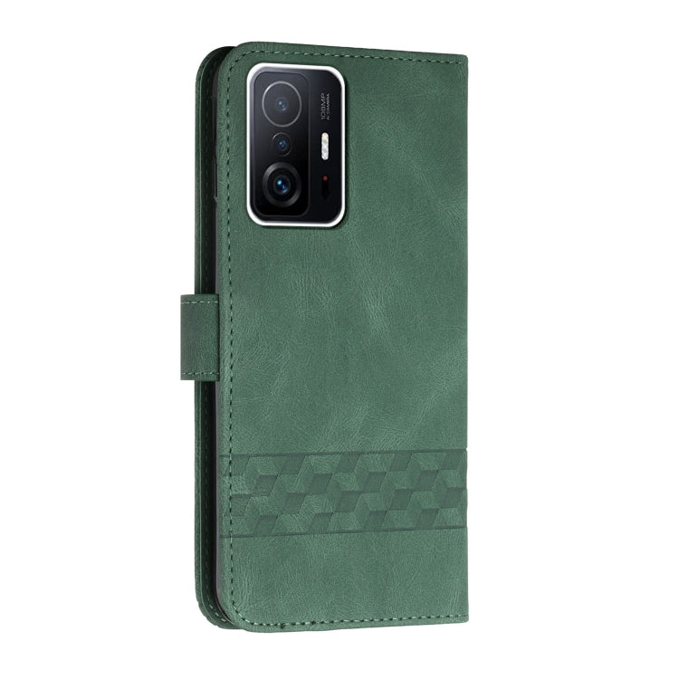For Xiaomi Mi 11T Cubic Skin Feel Flip Leather Phone Case