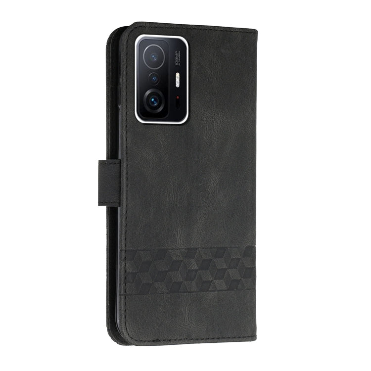 For Xiaomi Mi 11T Cubic Skin Feel Flip Leather Phone Case