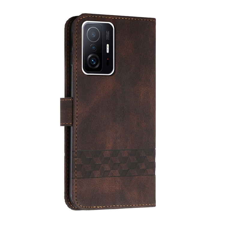 For Xiaomi Mi 11T Cubic Skin Feel Flip Leather Phone Case