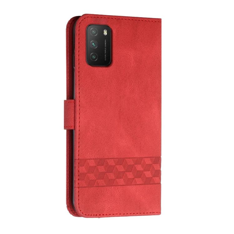 For Xiaomi Poco F3 Cubic Skin Feel Flip Leather Phone Case