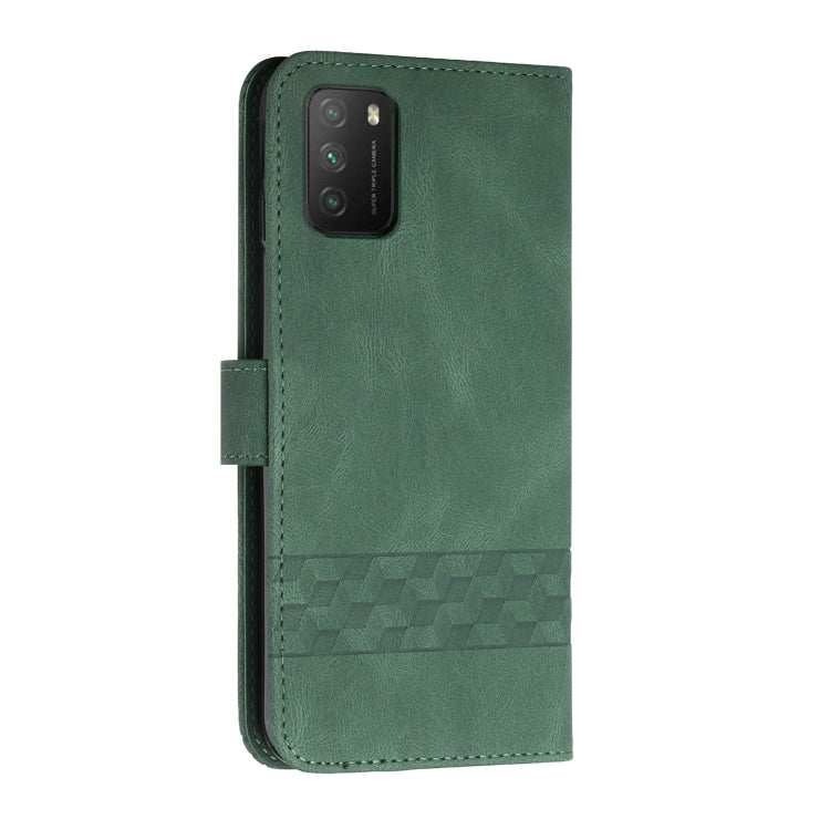 For Xiaomi Poco F3 Cubic Skin Feel Flip Leather Phone Case