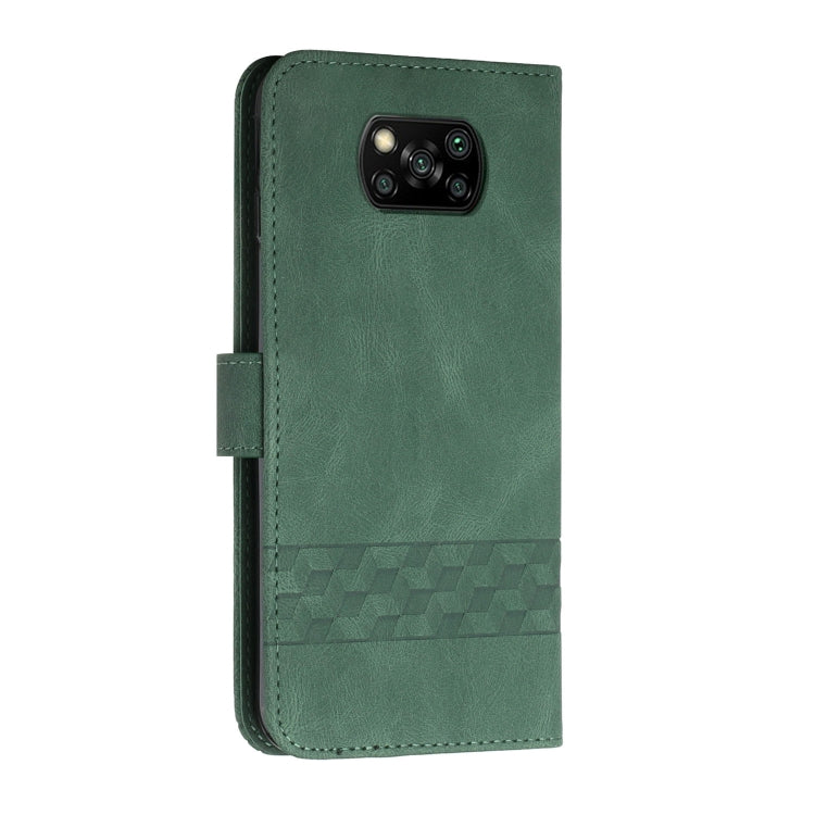 For Xiaomi Poco X3 NFC Cubic Skin Feel Flip Leather Phone Case